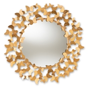Baxton Studio Soleil Modern and Contemporary Antique Gold Finished Butterfly Accent Wall Mirror